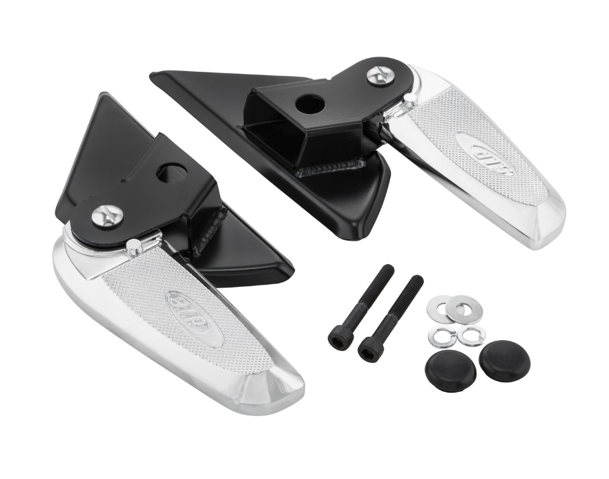 Fußrasten rechts und links für Vespa LX /​LXV /​S 50-150ccm, schwarz/chrom