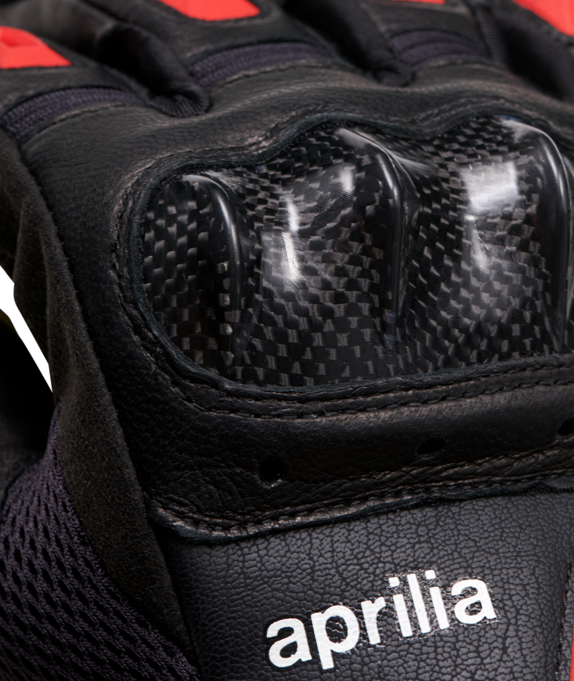 Aprilia Handschuhe mit Knöchelschutz Herren schwarz rot
