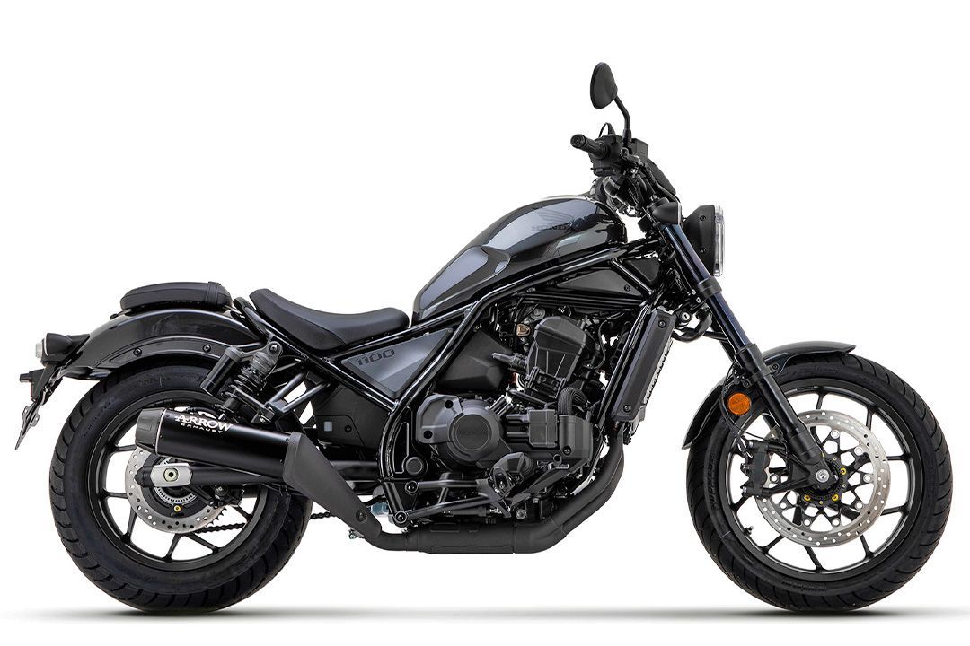 ARROW Auspuff REBEL DARK Slip-On mit Carbon-Endkappe für Honda CMX 1100 Rebel /DCT(21-25)