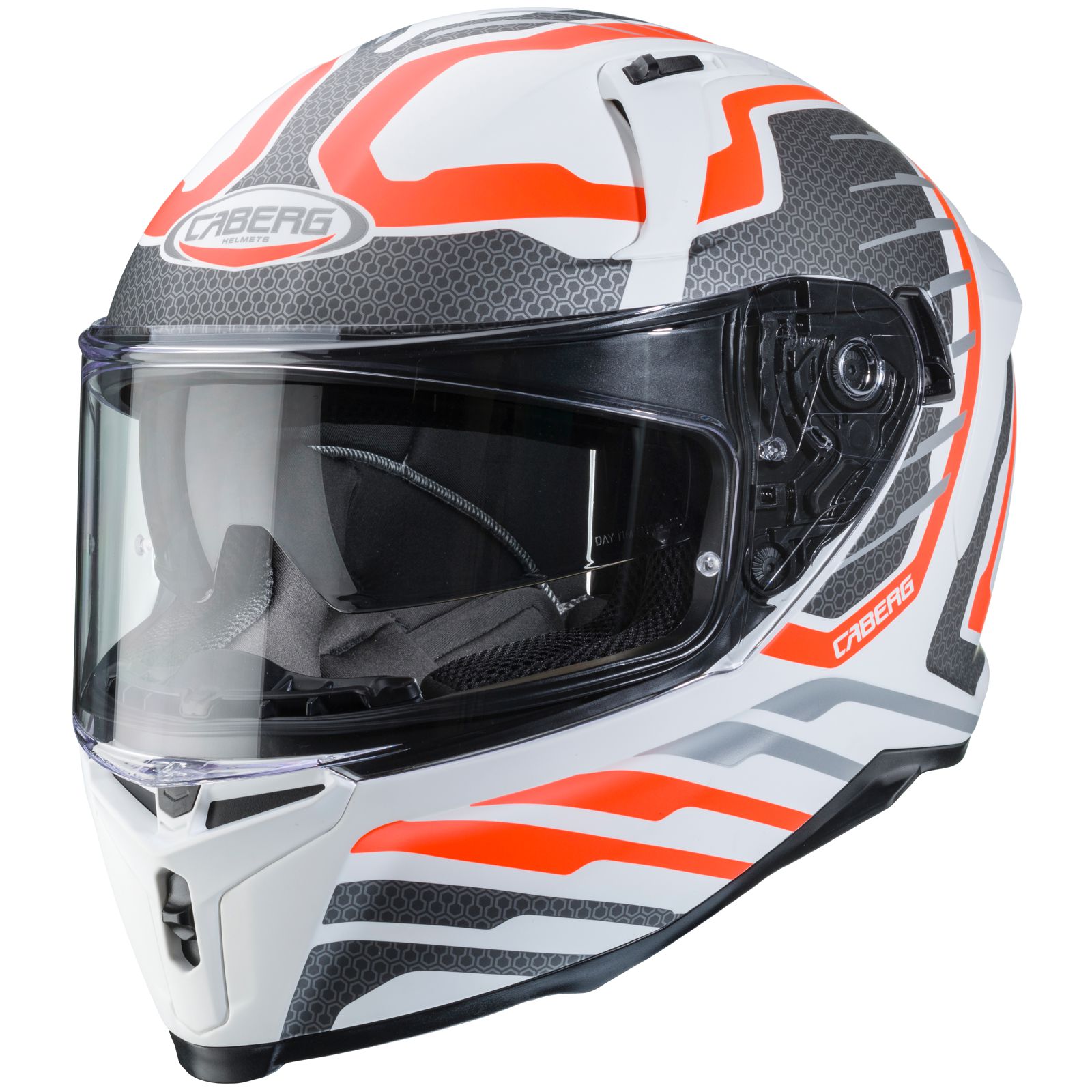 Caberg Helm Avalon Forge, matt-weiß/fluo-orange-silber