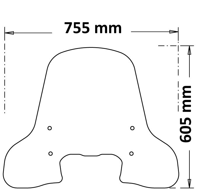 Mittelhohes Windschild klar für Piaggio Beverly 300 / 400