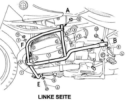 Motorschutzbügel schwarz für BMW R 850 R (94-02)/R 1100 R (94-99) Hepco & Becker