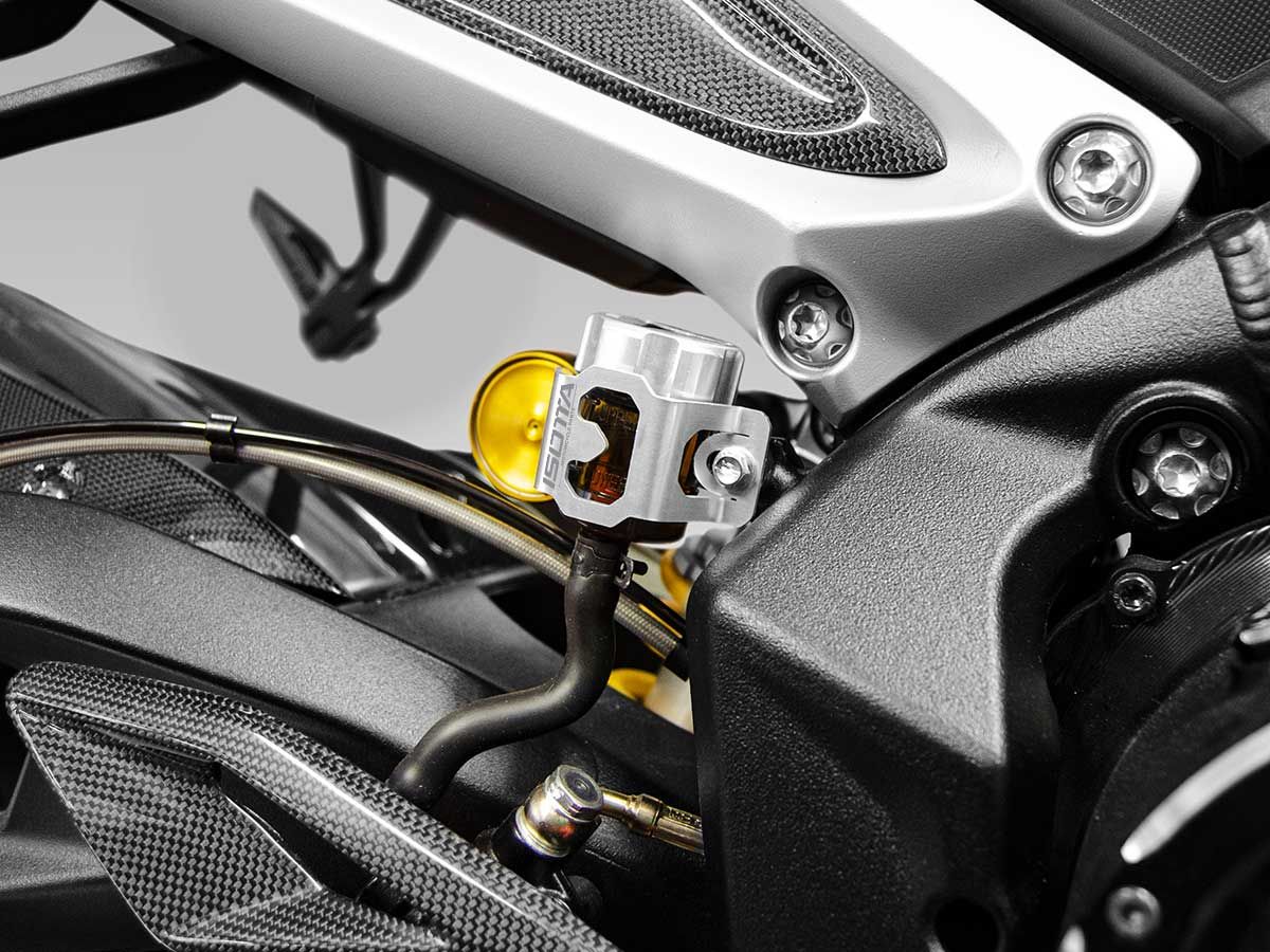 Schutz für den Hinteren Bremsflüssigkeitsbehälter für Moto Guzzi V100 Mandello S /Stelvio 1000