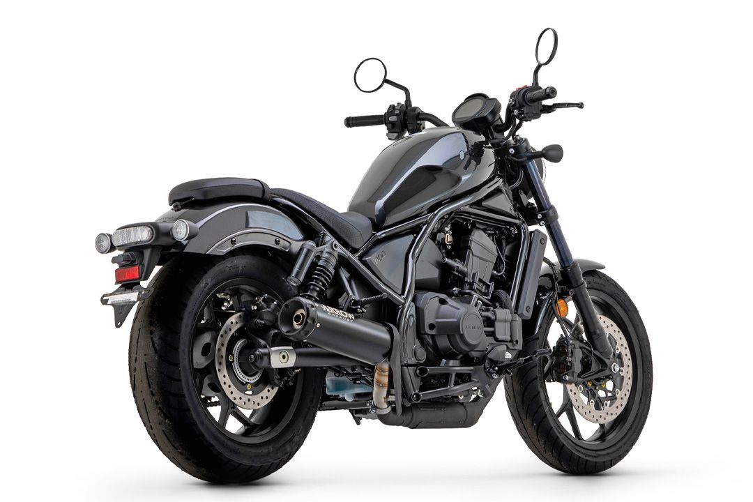 ARROW Auspuff REBEL DARK Slip-On mit schwarzer Alu-Endkappe  für Honda CMX 1100 Rebel /DCT (21-25)