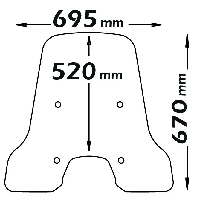 Windschild klar - Höhe 520 mm für Vespa Sprint - Isotta