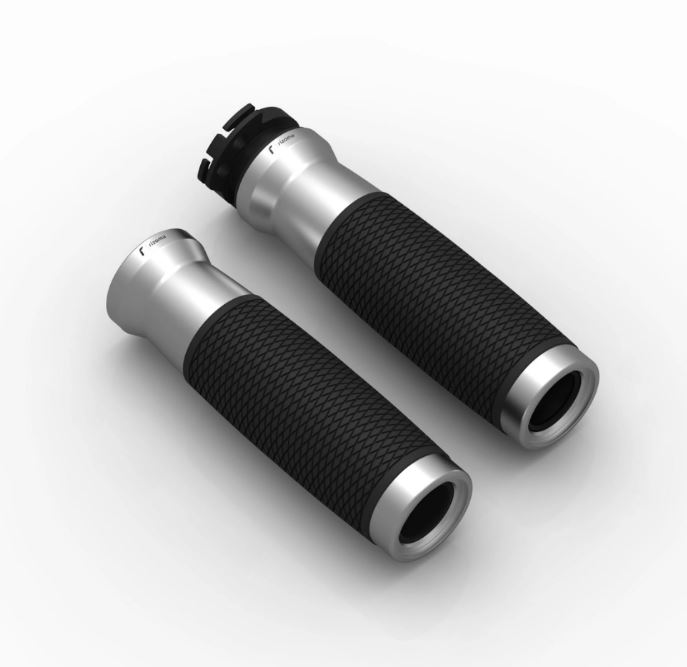 Griffe RIZOMA Urlo RS Ø 22/24 mm L 128 mm für Vespa GTS/​GTS Super/​GTV, silber eloxiert