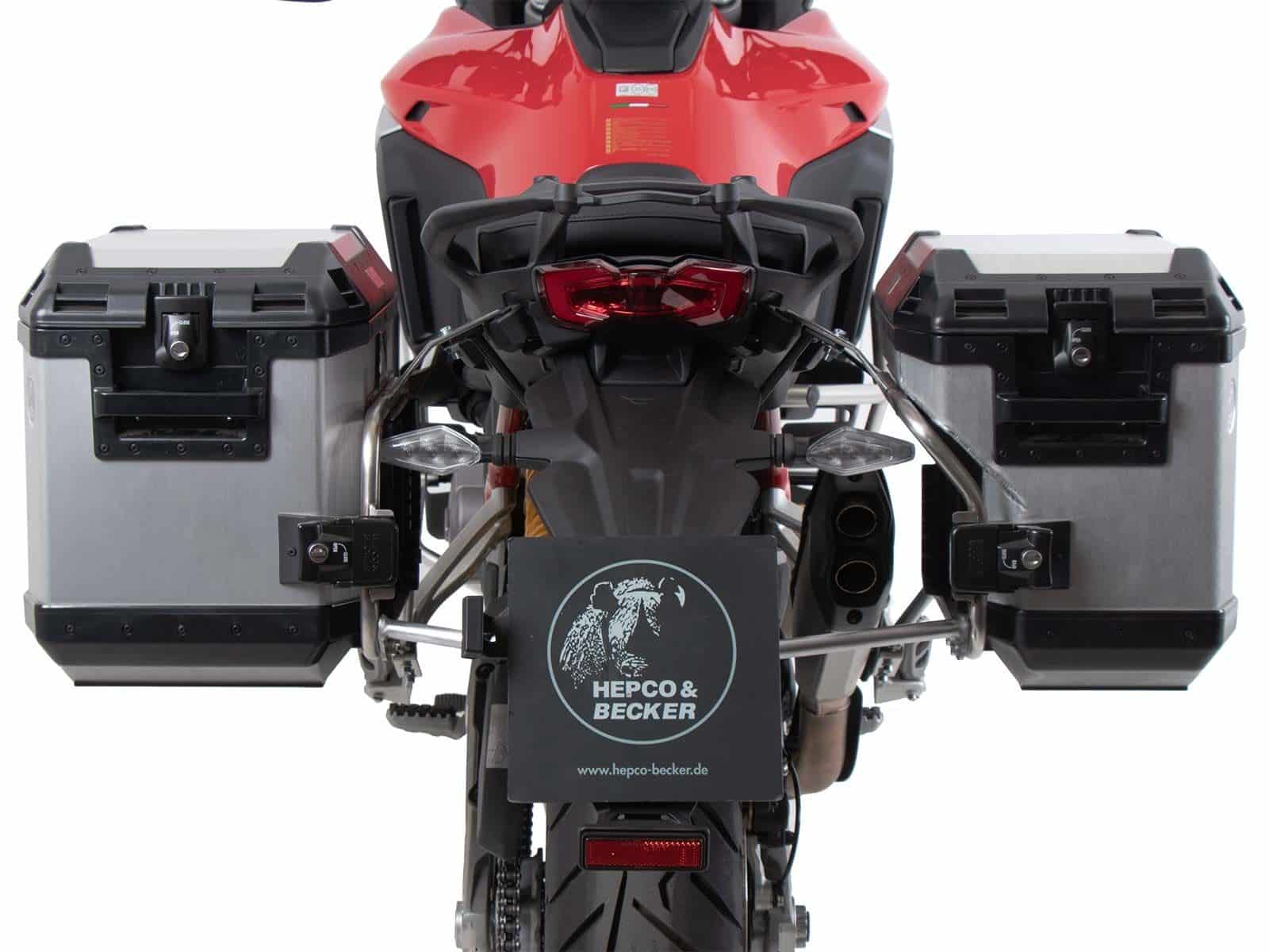 Kofferträgerset Cutout inkl. Kofferset Xplorer Cutout silber für Ducati Multistrada V4 /S (25-)