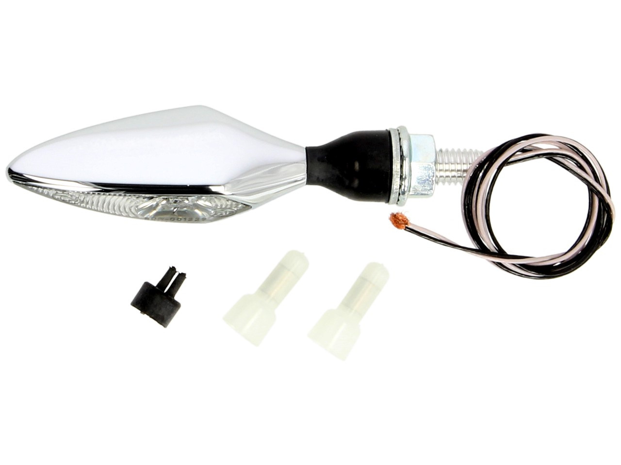 Kellermann Blinker, Rhombus, Stahl, LED, VR/HL, 12 V, chrom glänzend, M8x20, E-geprüft
