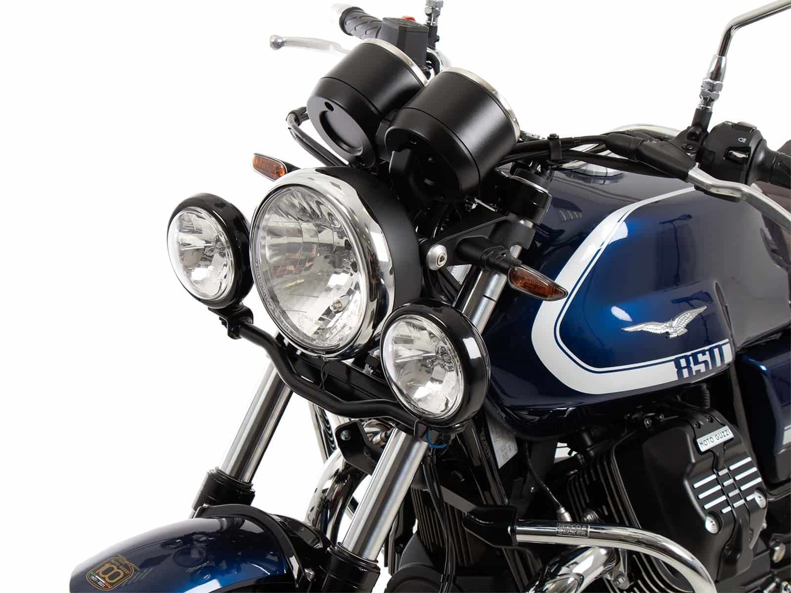 Twinlight Zusatzscheinwerfer inkl. Halter und Kabel schwarz für Moto Guzzi V7 850 Special (25- )