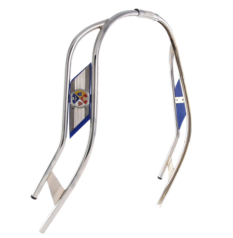 Doppelschlitzrohr Beinschild für Vespa PX 80-200ccm, chrom