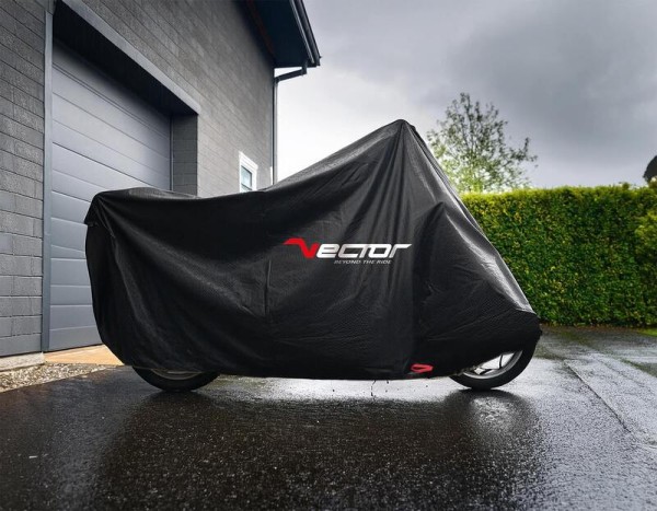 VECTOR Heavy Duty Abdeckplane außen für Motorrad/Scooter mit Topcase hohe Windschutzscheibe - Gr.2XL