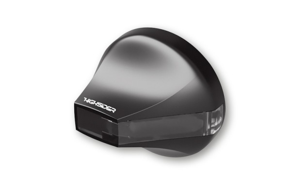 HIGHSIDER Pro Flight LED Lenkerendenblinker Gehäuse Schwarz / Linse Rauchgrau (Paar), Vorn