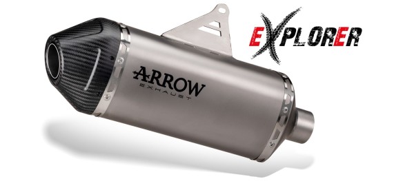 ARROW Auspuff EXPLORER Titan mit Carbon-Endkappe für Yamaha Tenere 700 (19-)