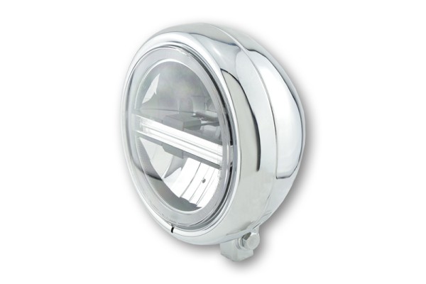 HIGHSIDER pro 5 3/4 Zoll Scheinwerfer Pecos Typ 6 LED Chrom Mit TFL, E-Geprüft (1Stck)