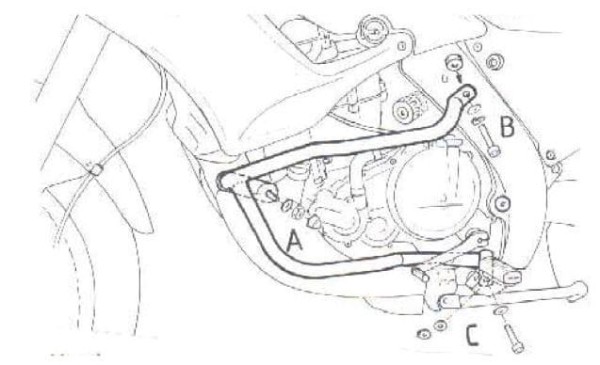 Motorschutzbügel schwarz für Aprilia Pegaso 650/Garda (97-04) Hepco & Becker