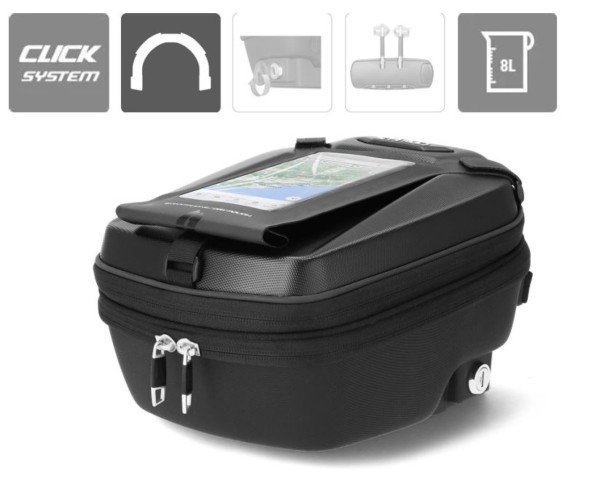 Shad Tankrucksack 5-8L, Click System, doppelt abschliessbar