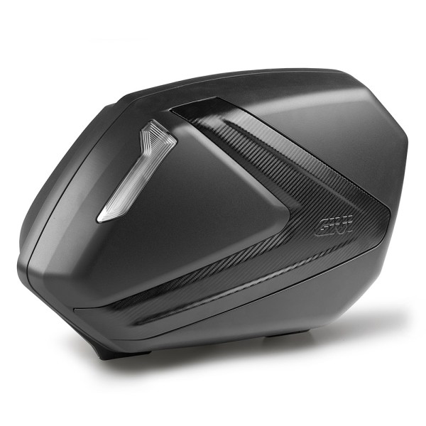 V37 TECH Seitenkoffer-Satz MONOKEY mit Cover in carbon Optik und transparenten Reflektoren Original