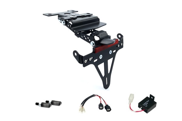 alpha Technik Kennzeichenhalter-Blinker-Kit M-LED für Kawasaki Z H2 ab Modelljahr 2020- (Hinten)