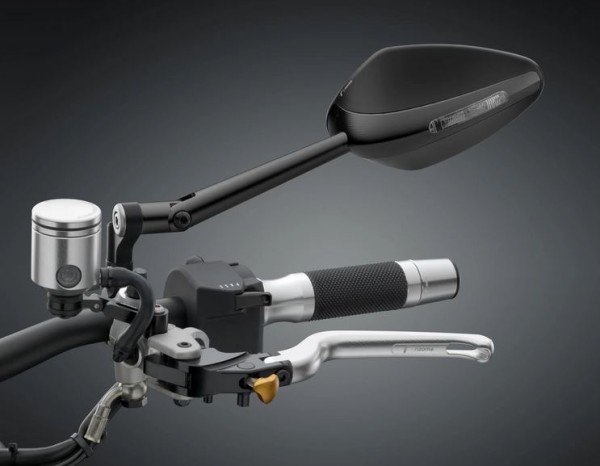 Spiegel RIZOMA "Veloce L naked" links oder rechts mit Blinker für Vespa, schwarz eloxiert