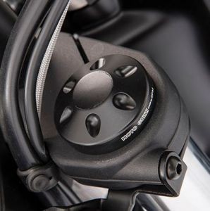 Original Gabelabdeckung, Aluminium, schwarz für Moto Guzzi Audace