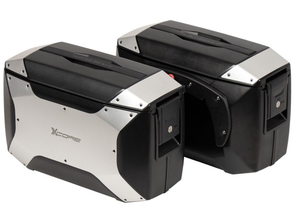 Xcore Seitenkofferset silber für C-Bow Träger Hepco & Becker