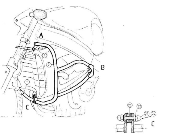 Motorschutzbügel schwarz für Honda CB 1100 SF X-11 X-eleven (00-03) Hepco & Becker