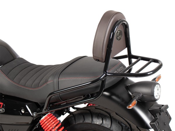Sissybar schwarz/braun mit Gepäckträger für Moto Guzzi V7 Stone Special Edition (22-) Hepco & Becker