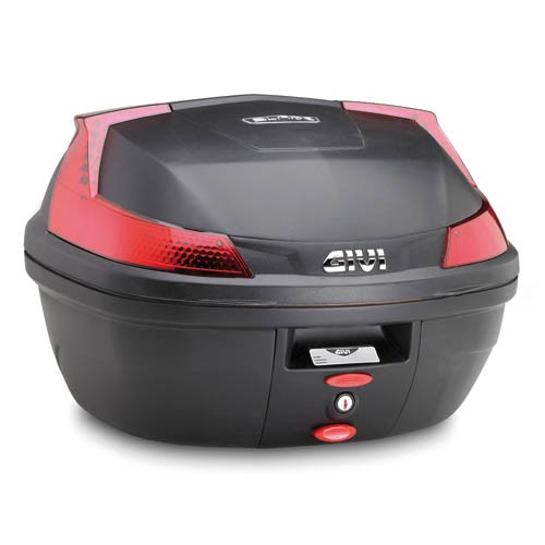 B37 BLADE MONOLOCK Topcase schwarz mit Platte und roten Reflektoren Givi