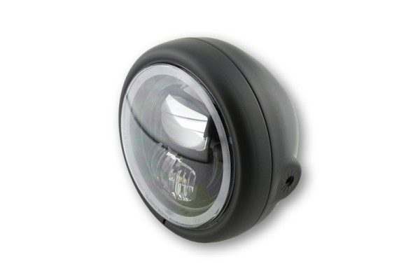 HIGHSIDER pro 5 3/4 Zoll Scheinwerfer Pecos Typ 7 LED Schwarz Seitliche Befestigung, Mit Standlichtr