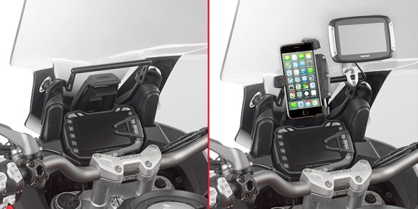 Halterung zur Montage am Windschild für Navi/Smartphone für Ducati Multistrada Original Givi