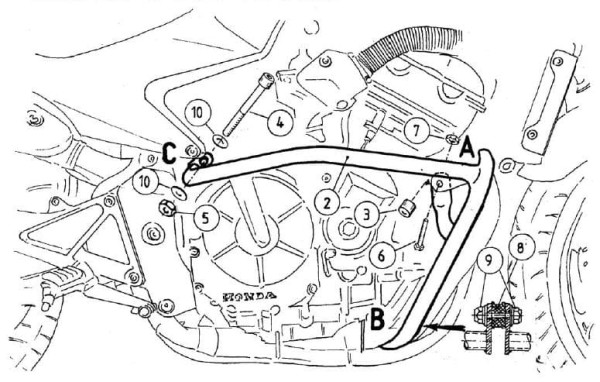Motorschutzbügel schwarz für Honda CBF 600 (04-07) Hepco & Becker