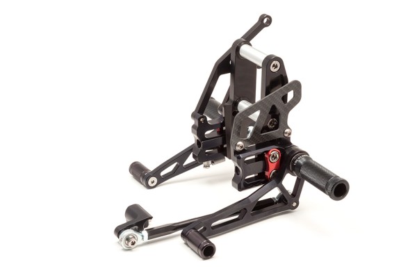 LSL 2Slide-Rastenanlage für Triumph Speed Triple 1050 ABE, 2011-2015, schwarz-rot