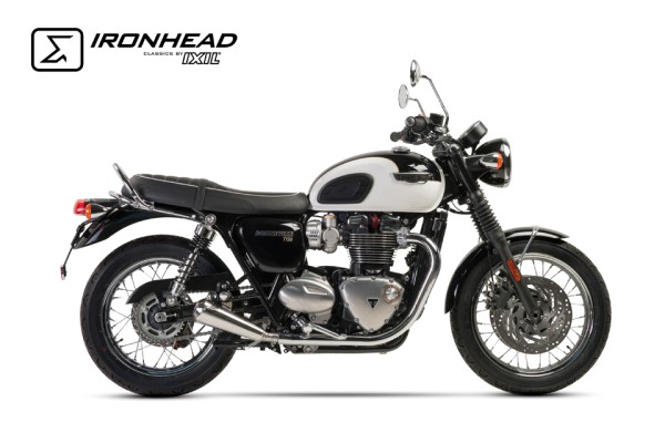 IRONHEAD Endtopf Triumph Bonneville T120 (16-18), Edelstahl, slip on, Paar, E-geprüft, Euro4
