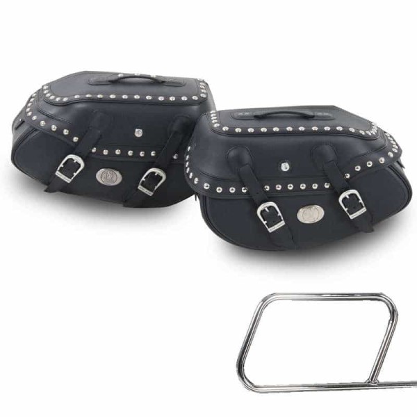 Seitenkoffersatz Buffalo Custom schwarz für Rohrpacktaschenhalter Hepco & Becker