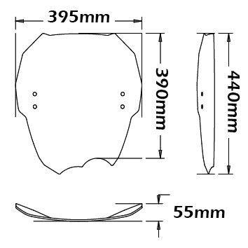 Mittlere Windschutzscheibe für BMW G 650 Xmoto (06-07), klar