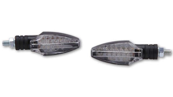 HIGHSIDER Smart Como LED Blinker Gehäuse Schwarz / Linse Klar (Paar), Vorn & Hinten