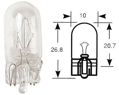 Ring Leuchtmittel, Glühlampe, 12 V, 5 W, W2,1x9,5d