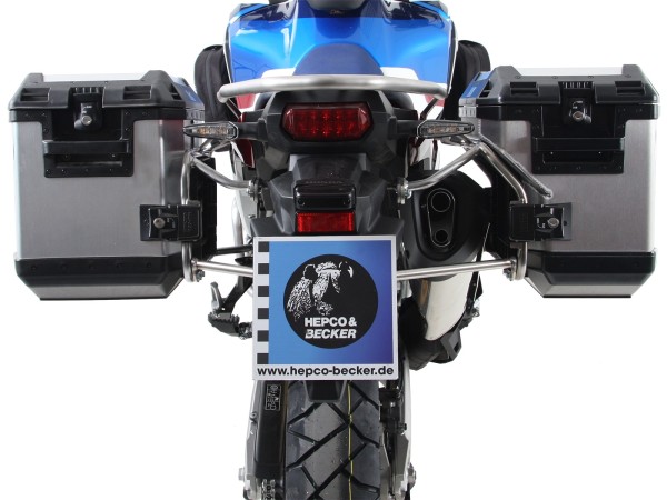 Xplorer Cutout Kofferset silber + Cutout-Träger silber für Honda CRF1000 Africa Twin Adventure