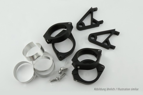 HIGHSIDER pro XS Lampenhalter Schwarz Set, Für 42-43 mm Ø