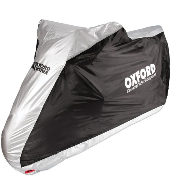 Oxford Indoor / Outdoor Abdeckplane Aquatex Schwarz/Silber - Motorrad / Scooter - M