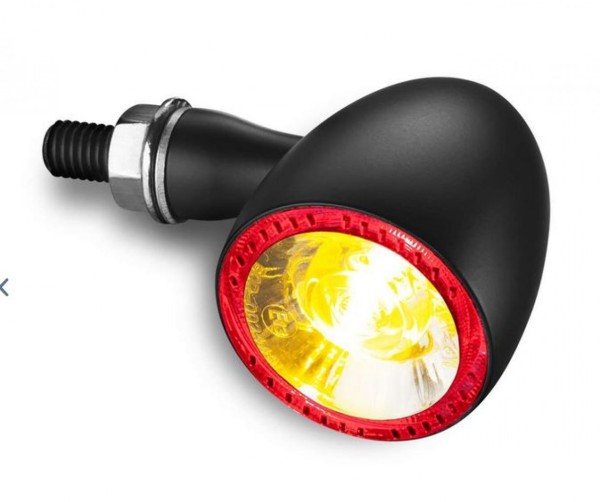 Kellermann Blinker, Rück- und Bremslicht, Bullet 1000 DF, Stahl, LED, HL/HR, 12 V, schwarz seidenmat