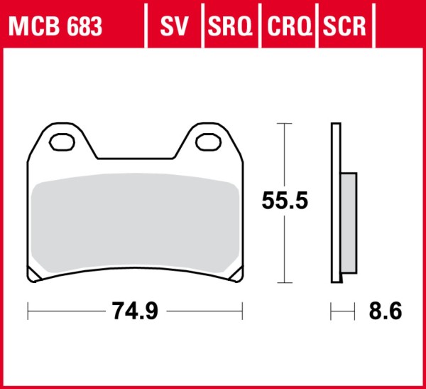 TRW Bremsbelagsatz MCB683TRQ, Sintermetall, homologiert ECE R90
