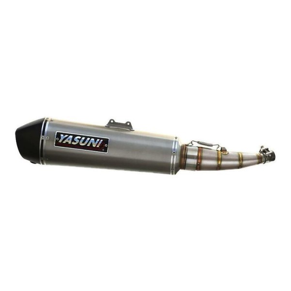 Yasuni Scooter 4 Full Exhaust System - Stainless Steel/Titanium Look