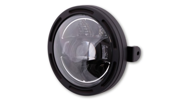 HIGHSIDER pro 5 3/4 Zoll Scheinwerfer Frame-R2 Typ 10 LED Schwarz Seitliche Befestigung
