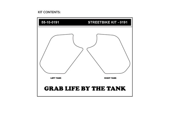 Stompgrip Tank Pad schwarz, Volcano, Streetbike Tank Kit - Tank Seiten, für Honda MSX125 Grom, 2021-