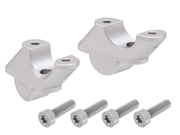 Lenkererhöhung H=30 mm mit Versatz 21 mm zurück silber für BMW R 1250 RS (19-) (nur für Rohrlenker)