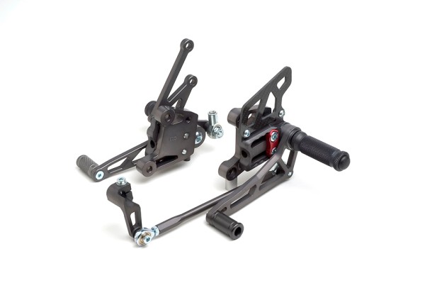 LSL 2Slide-Rastenanlage für Triumph Speed Triple 955i , Typ T509, 1999-2004, schwarz-rot