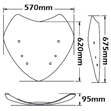 Windschutzscheibe Originaltyp - Höhe 675 mm für BMW R 1200 RT (05-09)