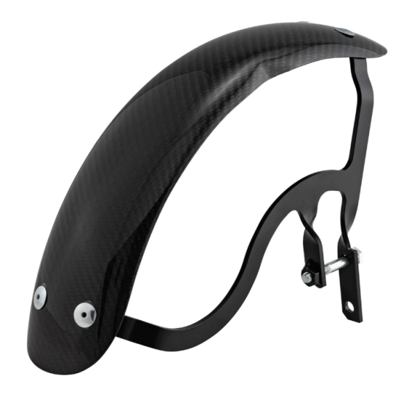 Kotflügel Garelli Race EVO II für Vespa PX 80-200ccm, Carbon, Halter schwarz