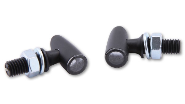 HIGHSIDER Pro Proton One LED Blinker Gehäuse Schwarz / Linse Rauchgrau (Paar), Vorn & Hinten